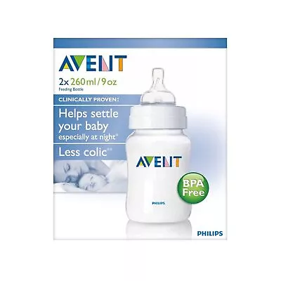 Avent Bottle Ant-col 260ml/9oz Twin Pack Classic Pp Bot 260ml 2pk Feeding 563 -  • $30.60