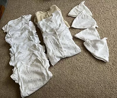 £0.99 • Buy Next Baby Bundle Up To 3 Months Unisex 7 Body Suits, 3 Sleep Suits, 4 Hats
