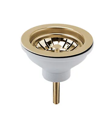 Fireclay Kitchen Sink Basket Strainer Waste - 90mm - Brushed Brass • £16