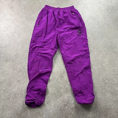 Womens True Vintage Fusia Purple-Pink Nylon Softshell Joggers Size XS • £14