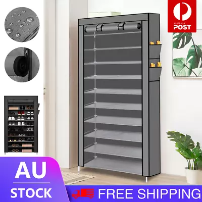 $24.69 • Buy Levede Shoe Rack Fabric Storage Cabinet Cover Shelf Organiser 10 Tier 50 Pairs