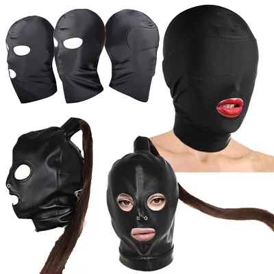 £7 • Buy Gimp Head Harness Queen Riding Hood Open Mouth Spandex Mask Restraint Slave BDSM