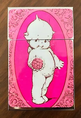 Vintage Cherub Doll Theme Metallic Silver Flip Top 100'S Cigarette Case Smoking • $13.95