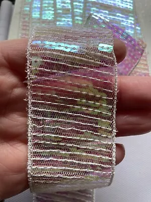 Sequin Ribbon Trim 1 Metre Add Shimmer To Fabric & Projects • £4.99