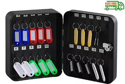 Key Cabinet Wall MountLocking Key OrganizerKey Lock Box With Key20 KeyBlack • $28.99