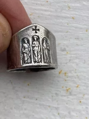 + Rare Bishop Vatican II Miter Ring All Sterling Silver (c1962) Chalice Co. CU2 • $390