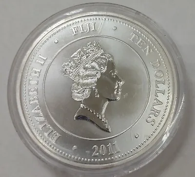 2011 Fiji Taku Queen Elizabeth Ii Ten Dollars! 5 Oz .999 Silver Round! • $219.99