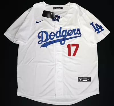 NWT Shohei Ohtani Jersey Mens Large White Home Los Angeles Dodgers #17 Stitched • $49.99