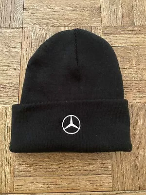 Brand New Black Mercedes Benz Beanie Skullcap Center Logo One Size Fits All • $40