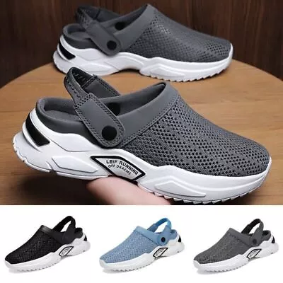 Mens Comfort Hollow Out Beach Sandals Men Indoor Outdoor Anti-slip Slip On Clogs • £13.99