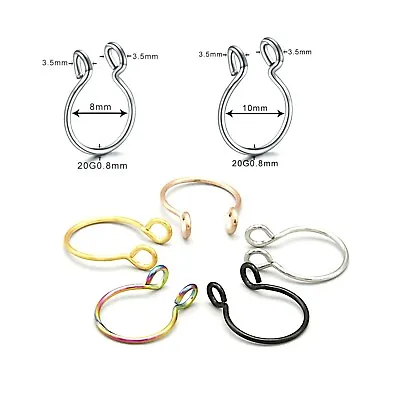 Fake Clip On Nose Septum U Ring Hoop Stud Hanger Non Piercing Body Jewellery • £1.99