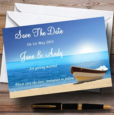 £7.29 • Buy Beach Married Abroad / Jetting Off Personalised Wedding Save The Date Cards