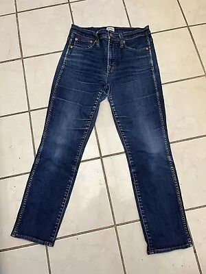 J.CREW DENIM Dark Wash High Rise VINTAGE STRAIGHT Jeans Sz 28 • $20.99