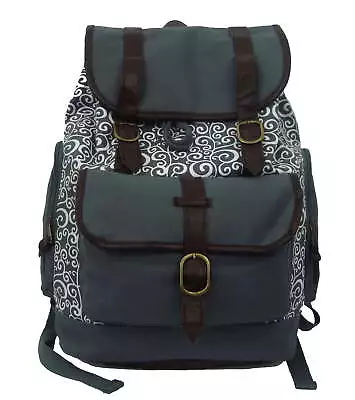 Unisex Canvas Bookbag Vintage Cotton Laptop Backpack Fashion Daypack Casual • $35.99