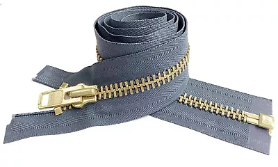 YKK #10 15  - 25  Brass Metal Extra Heavy- Duty Separating Jacket Zippers • $8.20