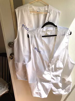 2-Vtg 2001 Nursing Lab White Vest Womens 4XL Embroidered FTCC 3 Pocket Uniforms • $17.99