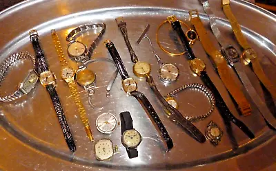 Huge Job Lot Vintage Watches Hand Wind Ladies Mixed Lot Repair Parts • $23.67