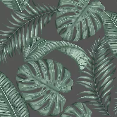 £14.49 • Buy Dominica Black Green Wallpaper Skinny Dip London Palm Leaf Jungle Tropical