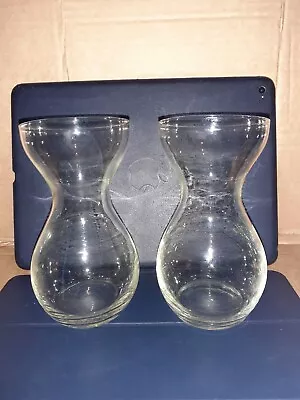 £4.99 • Buy Hyacinth Bulb Vases X 2 Clear Glass Classic Shape.