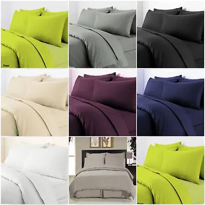 TC-300 Flat Sheet 100% Egyptian Cotton Sateen Plain Dyed Soft Bed Sheet All Size • £10.29