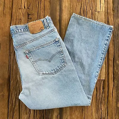 Vintage Levi's 517 Jeans Men's 38 X 27 Blue Denim Straight Fit Made In USA • $37.77