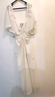 Finders Keepers White Mesh Midi Dress • $25