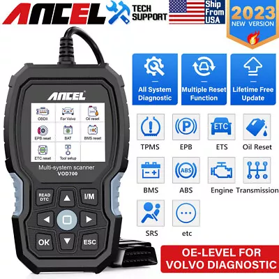 ANCEL VOD700 For VOLVO All System OBD2 Scanner Car Diagnostic Tool ABS TPMS • $99