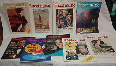 Lot Of 9 SHEET MUSIC Magazine 1986-1987 Piano Guitar Rare Vintage 80s Excellent  • $30