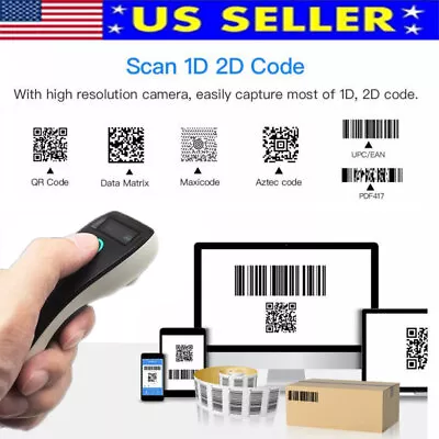 Mini 2D Bluetooth Barcode Scanner 2.4G Wireless&USB Wired Bar Code Reader 3-IN-1 • $31.85