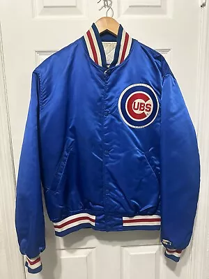 Vintage Starter Chicago Cubs Satin Jacket Blue Large • $65