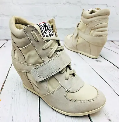 $29.99 • Buy ASH Limited Women's US 6 Beige Suede Wedge Hidden Heel Fashion Sneaker Shoes