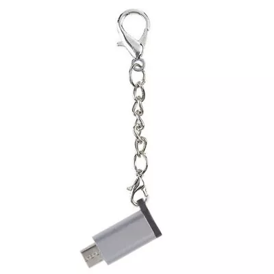 Micro USB Adapter To USB Type-C Adapter Converter W/Keychain SILVER • $5.95