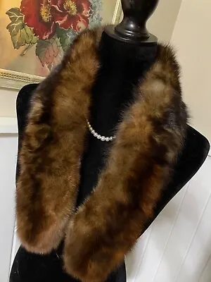 Vintage Genuine Brown Sable Mink Fur Stole Wrap Collar • $125