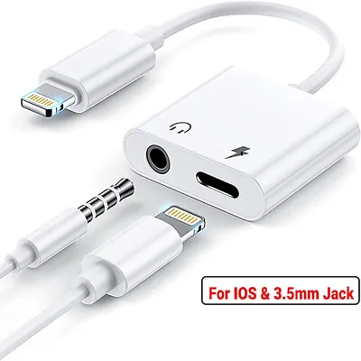 2in1 Adapter AUX Headphone Jack Charger To 3.5mm Splitter For IPhone7 8 X  • $5.10