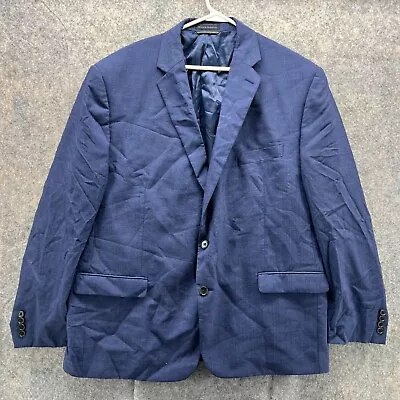 Lauren Ralph Lauren Blazer Men 48R Wool Blue Suit Solid Sports Dress Jacket • $49.88