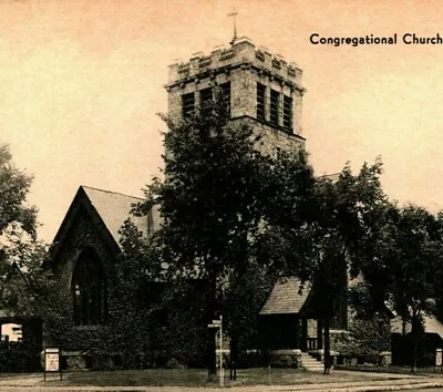 Laconia New Hampshire NH Congregational Church UNP Postcard Meriden Gravure Co • $3.95