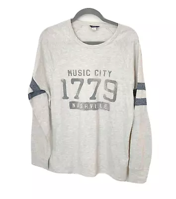 Music City Nashville Varsity T-Shirt Mens Size Medium Raglan Long Sleeve Tee • $15