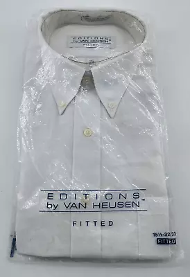 NEW VTG Editions By Van Heusen White Fitted Button Down Dress Shirt Sz 15 32/33 • $14.99