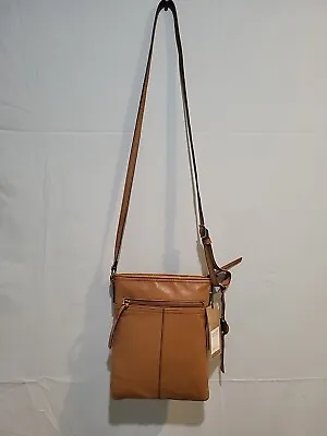 Margot New York Crossbody Handbag Bag Small Honey  Leather Pocket NWT MSRP $125  • $55.99