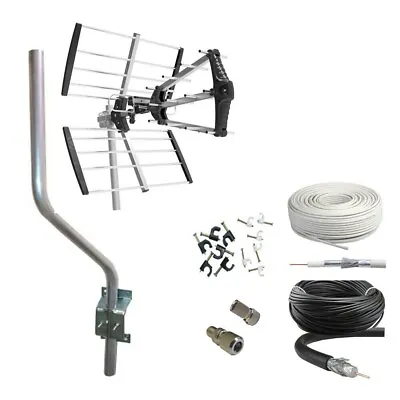 DIGITAL TV AERIAL KIT FREEVIEW INDOOR OUTDOOR LOFT SHED CARAVAN 4/5G High Gain • £40.99