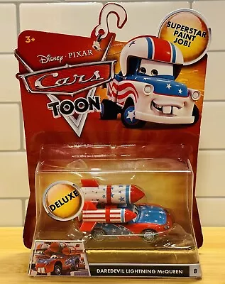 Disney Cars TOONS MATER THE GREATER DAREDEVIL MCQUEEN W/ ROCKETS DELUXE #8 2010 • $49.99