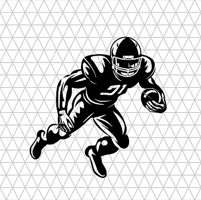 Football Player SVG Vector Clipart Design Silhouette For Vinyl Decal Sticker • $0.99