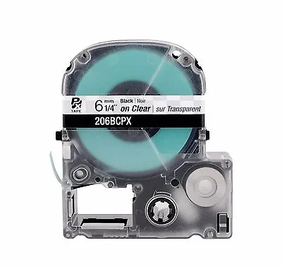 K-Sun 206BC Black On Clear PX Tape 1/4  KSun Epson 206BCPX • $18.94