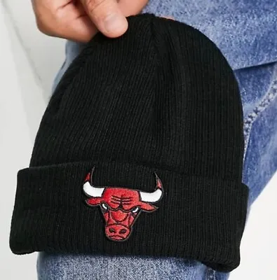New Era NBA Chicago Bulls Knit Essential Cuff Beanie Hat Black New Adults • £25