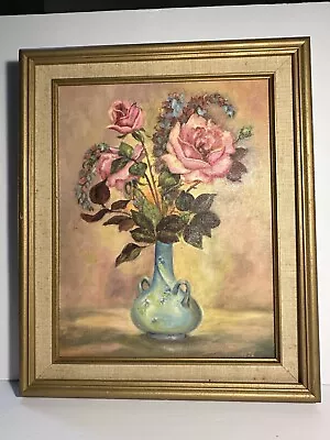 Vintage 1978 Original Oil Painting Signed Vase With Flowers • $125