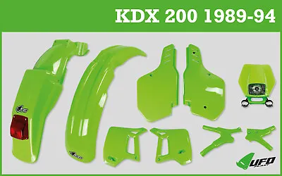 UFO Kawasaki KDX 200 (89-94) Enduro Plastic KitHalogen Headlightframe Guard • $310.78