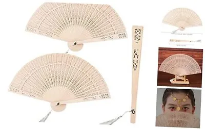  3 PCS Wooden Folding Fan Vintage Wooden Fan Handheld Folding Fans Sandalwood  • $19.13