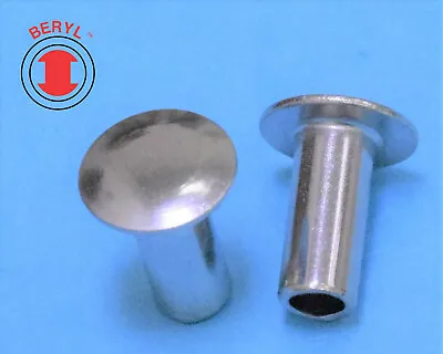  OHTR180380 Steel Zinc Oval Head Semi-tubular Rivets - 1/8 X3/8  - 100pcs • $11.36