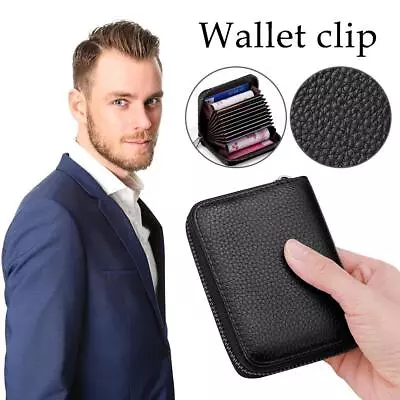 Wallet Card Holder Mens Leather RFID Blocking Slim Men Credit Money Clip • $3.31