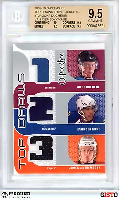 POP 1: Matt Duchene Van Riemsdyk Kane BGS 9.5: 2009-10 OPC Triple Jerseys Gisto • $89.99